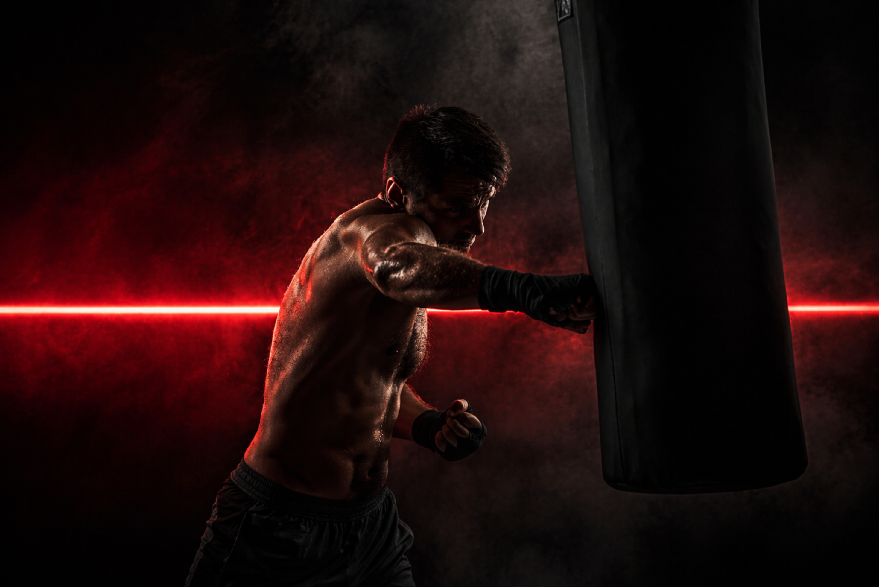 Atleta entrenando boxeo